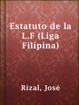 cover image of Estatuto de la L.F (Liga Filipina)